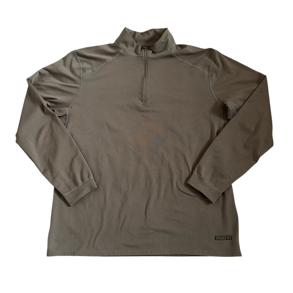 XGO Long Sleeve Mid Weight Brown Base Layer 1/4 Zip Marines Mens Size XL
